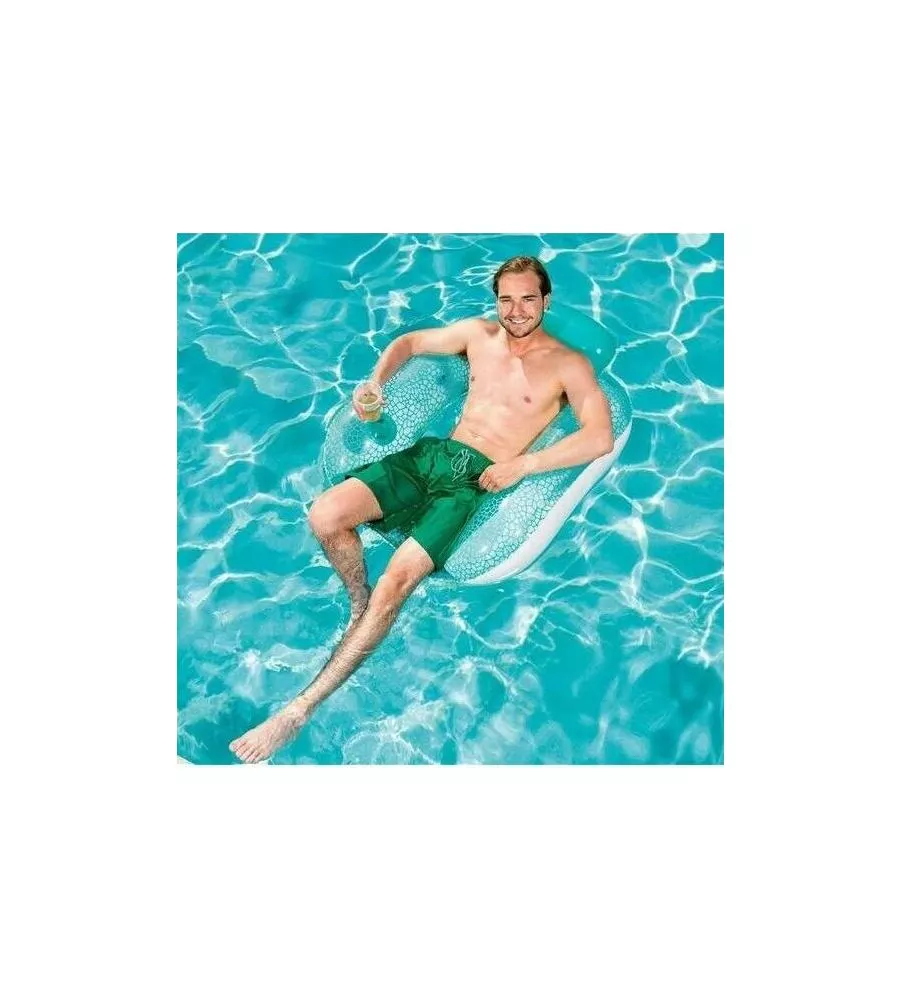 Poltrona gonfiabile per piscina "flip pillow" con portabicchiere e maniglie, 102x94 cm - bestway